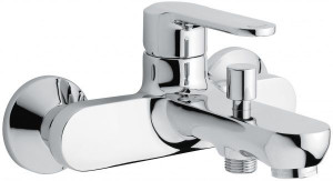 77001CR/B Emmevi Nefer, однорычажный смеситель для ванны без ручного душа, цвет хром/белый