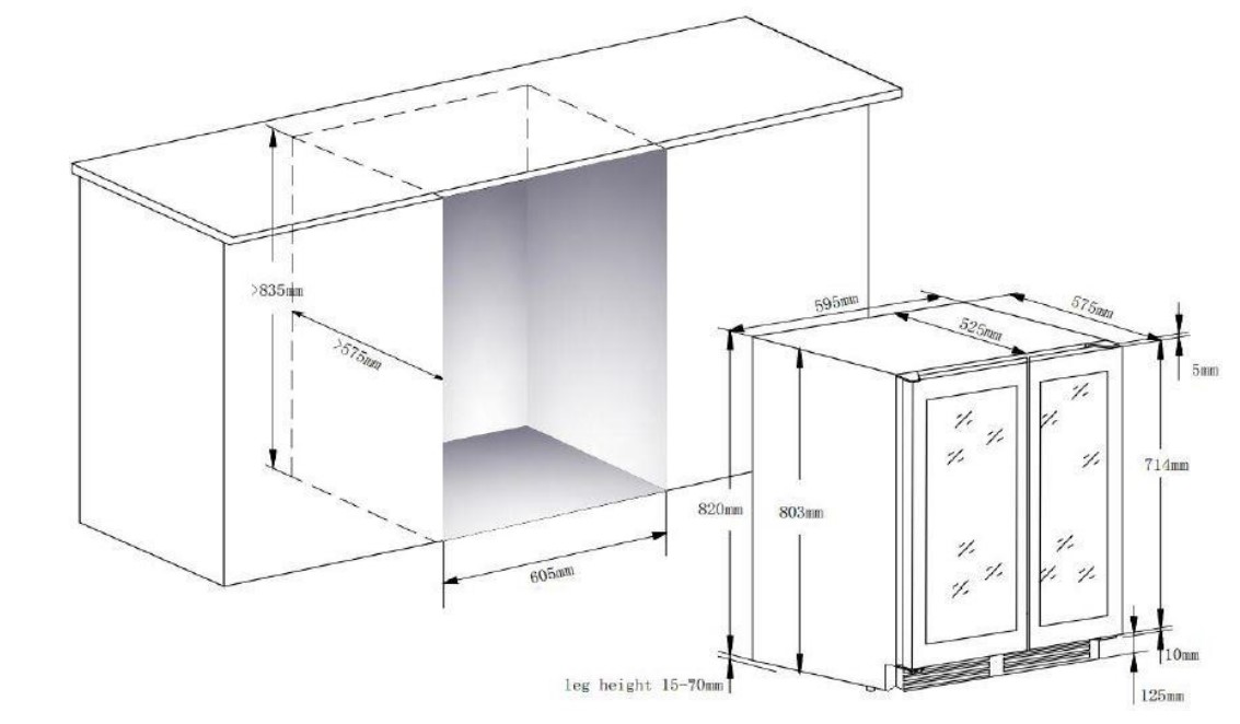 9988984 Винный шкаф Climadiff CBU40D1B черный STDN-0121882 - Вид №4