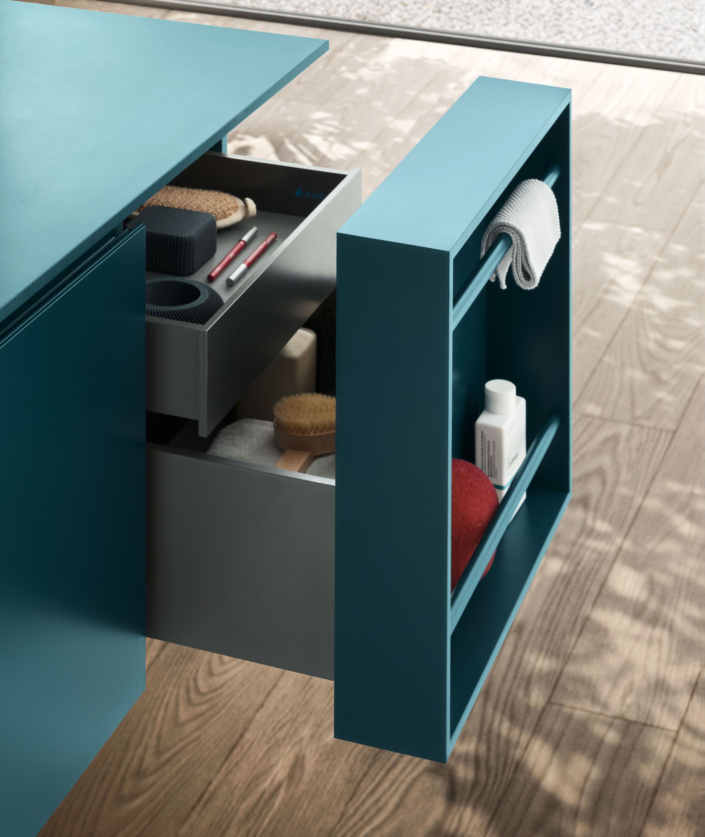 Глянцевый и матовый лакированный деревянный подвесной умывальник ARBLU Dress System ARCH-00056301 - Вид №4