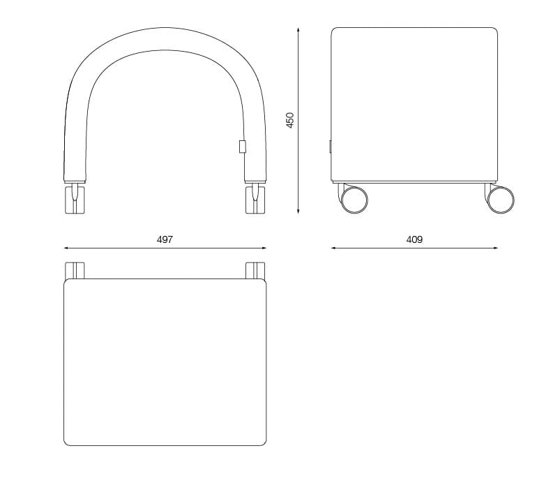Низкая ткань мягкий стул с колесами Askia NOMAD ARCH-00003212 - Вид №7