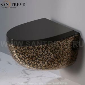 S511.401G Подвесной унитаз настенный Черный A. e T. Italia OVAL Италия