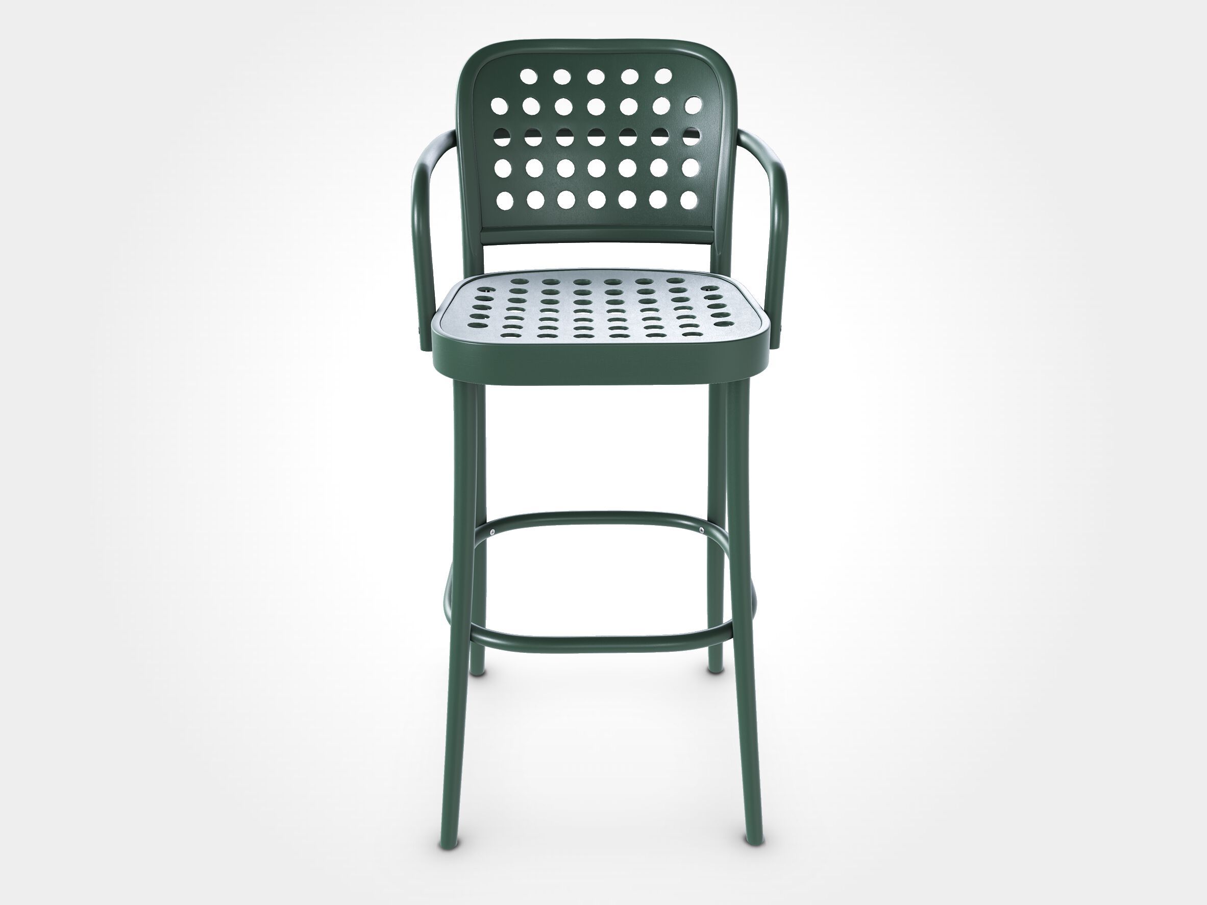 Высокий деревянный стул с подлокотниками TON 822 ARCH-00089141