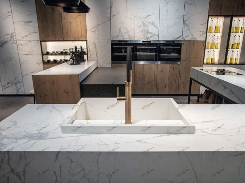 Inalco Кухонная столешница из керамогранита под мрамор Mdi | itop® sun-id-1412464