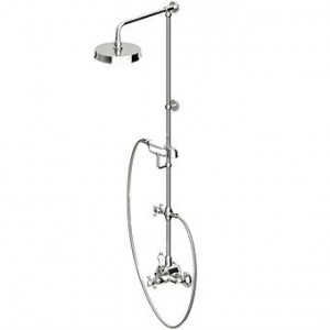 ZAG865 Душевая стойка с внешним термостатом, латунной лейкой и ручным душем Z9472P.C Zucchetti Agorà