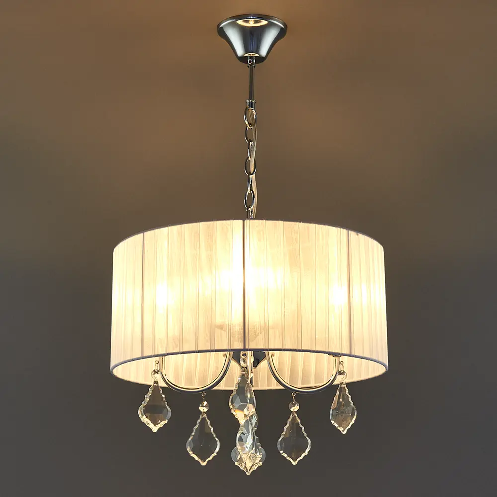 Люстра хрустальная подвесная Жаклин 4 лампы 8 м² цвет белый MW-Light STLM-2133057