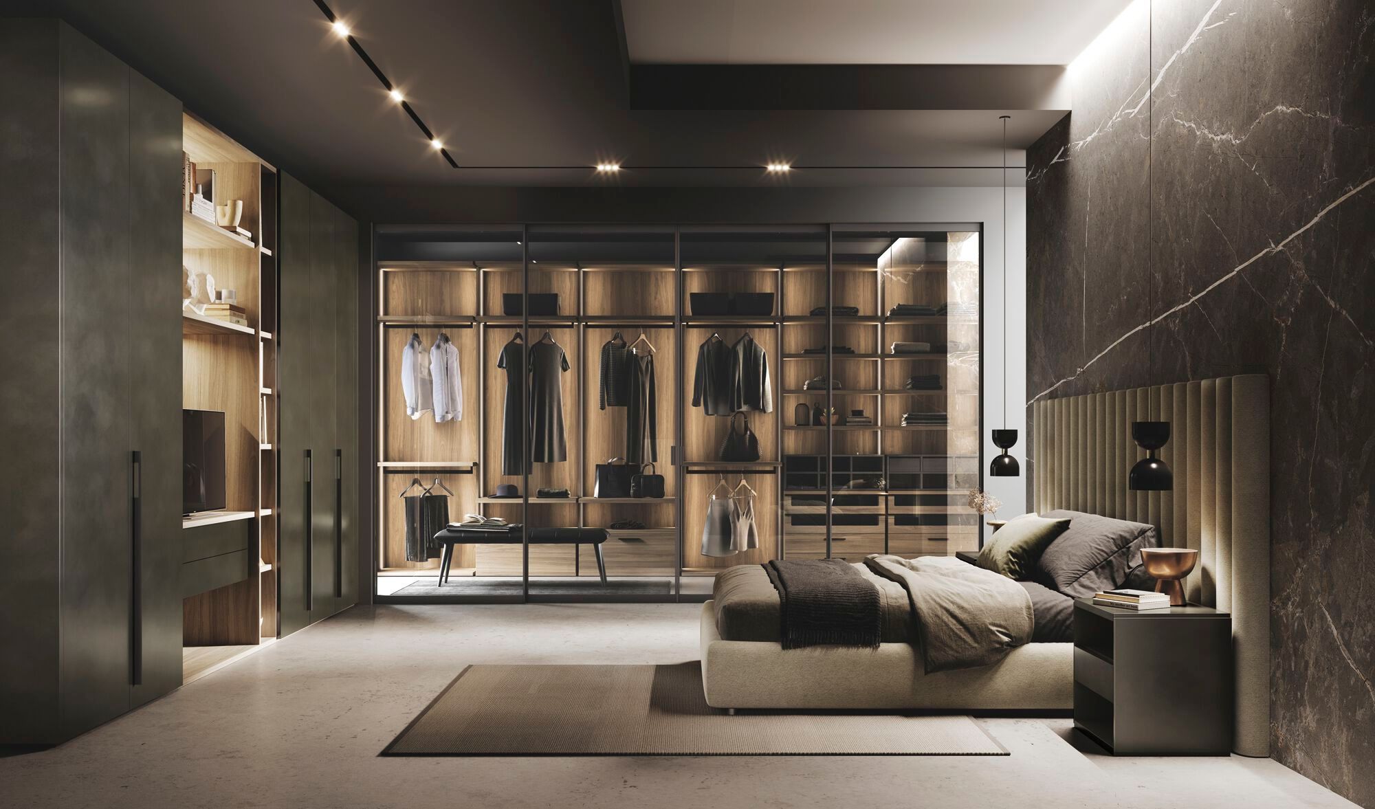 Индивидуальный двухкамерный секционный шкаф Guzzini & Fontana FLAT ARCH-00011056