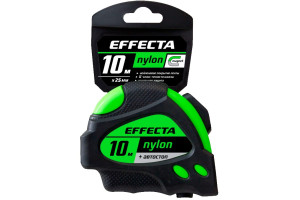 15925726 Рулетка 10м/25 мм с магнитом, автостопом, лентой нейлон Nylon 581025 EFFECTA