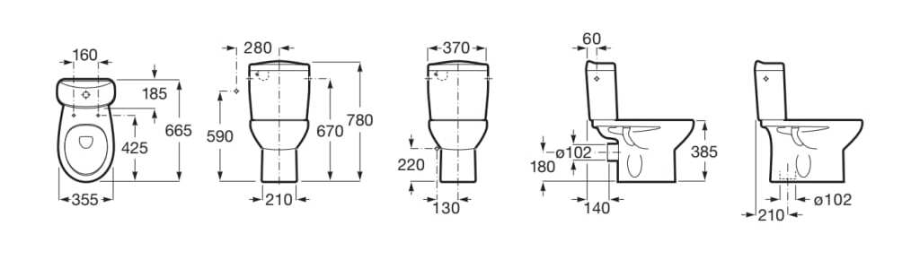 Пол керамический моноблочный туалет Roca Виктория ARCH-00075859 - Вид №2