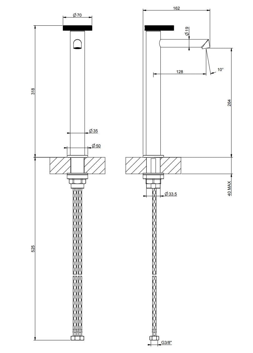 Смеситель для раковины из латуни без слива Gessi кольцо ARCH-00117374 - Вид №3