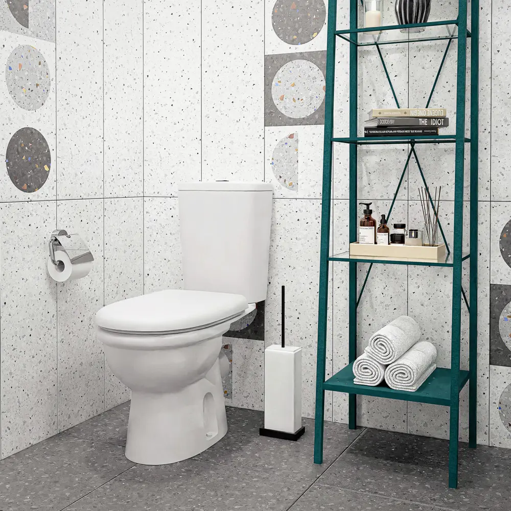 Унитаз-компакт Керамин Ареццо МС Алкапласт горизонтальный выпуск двойной слив STLM-2099228 - Вид №5