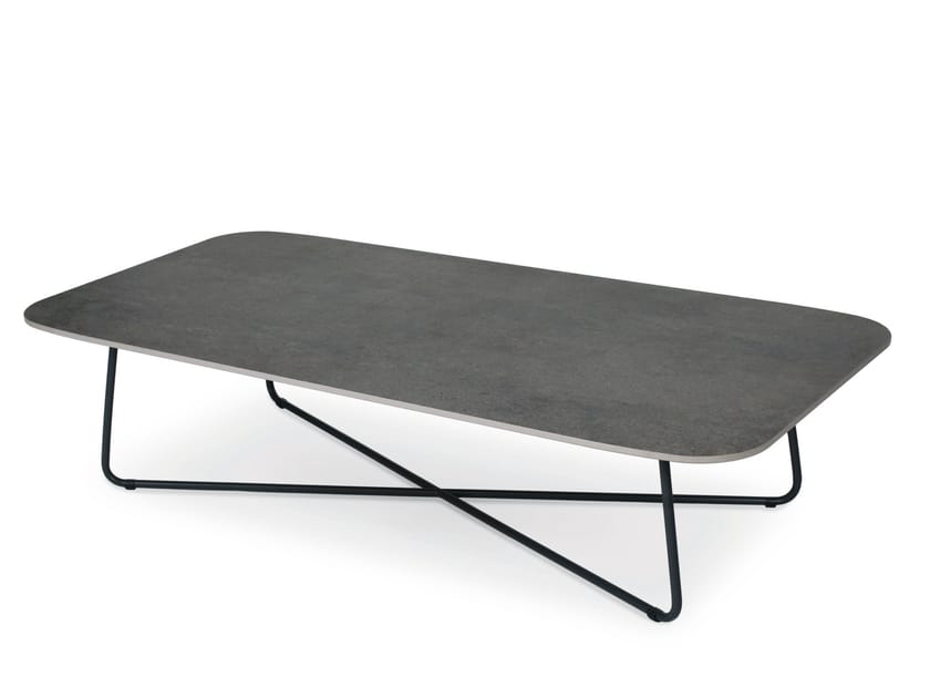 Низкий журнальный столик в fm-ceramtop и алюминий FISCHER MÖBEL Drop ARCH-00092981