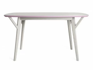 Обеденный стол прямоугольный с кантом беленый дуб, лаванда Proso THE IDEA  210035 Беленый дуб;бежевый