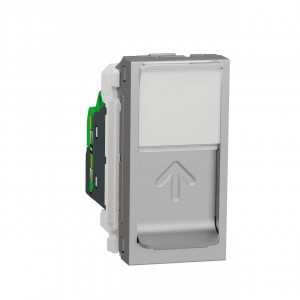 NU341230 Розетка компьютерная RJ45 Cat.5 UNICA MODULAR, алюминий Schneider Electric UNICA NEW MODULAR