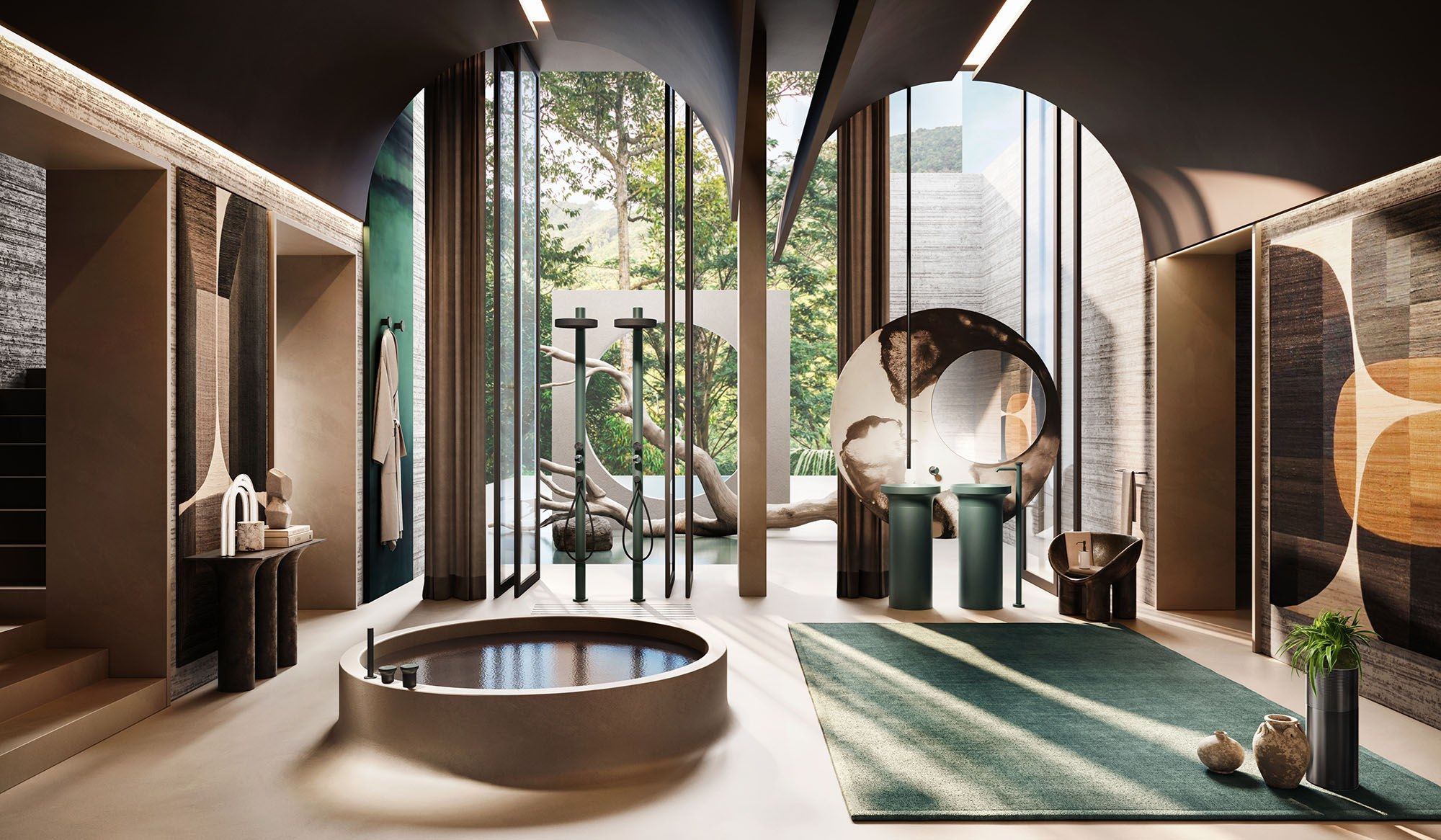 Круглая отдельно стоящая раковина из Cristalplant® Gessi происхождение ARCH-00003347 - Вид №1