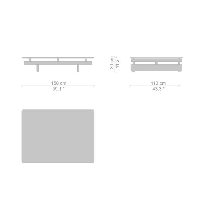 Низкий прямоугольный журнальный столик из дерева и стекла CASSINA Sengu ARCH-00119489 - Вид №14