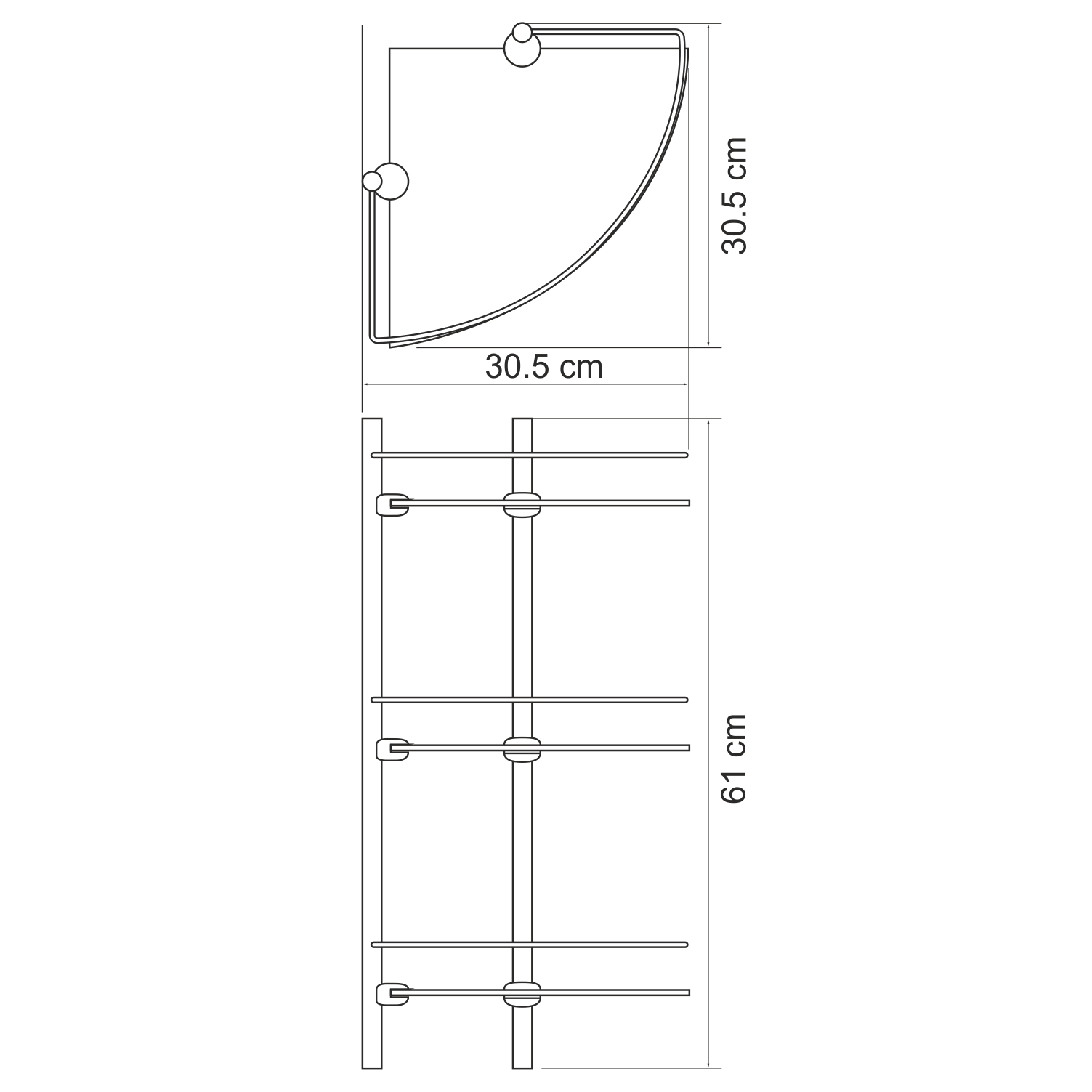 K-3733 Полка стеклянная тройная WasserKRAFT  - Вид №2