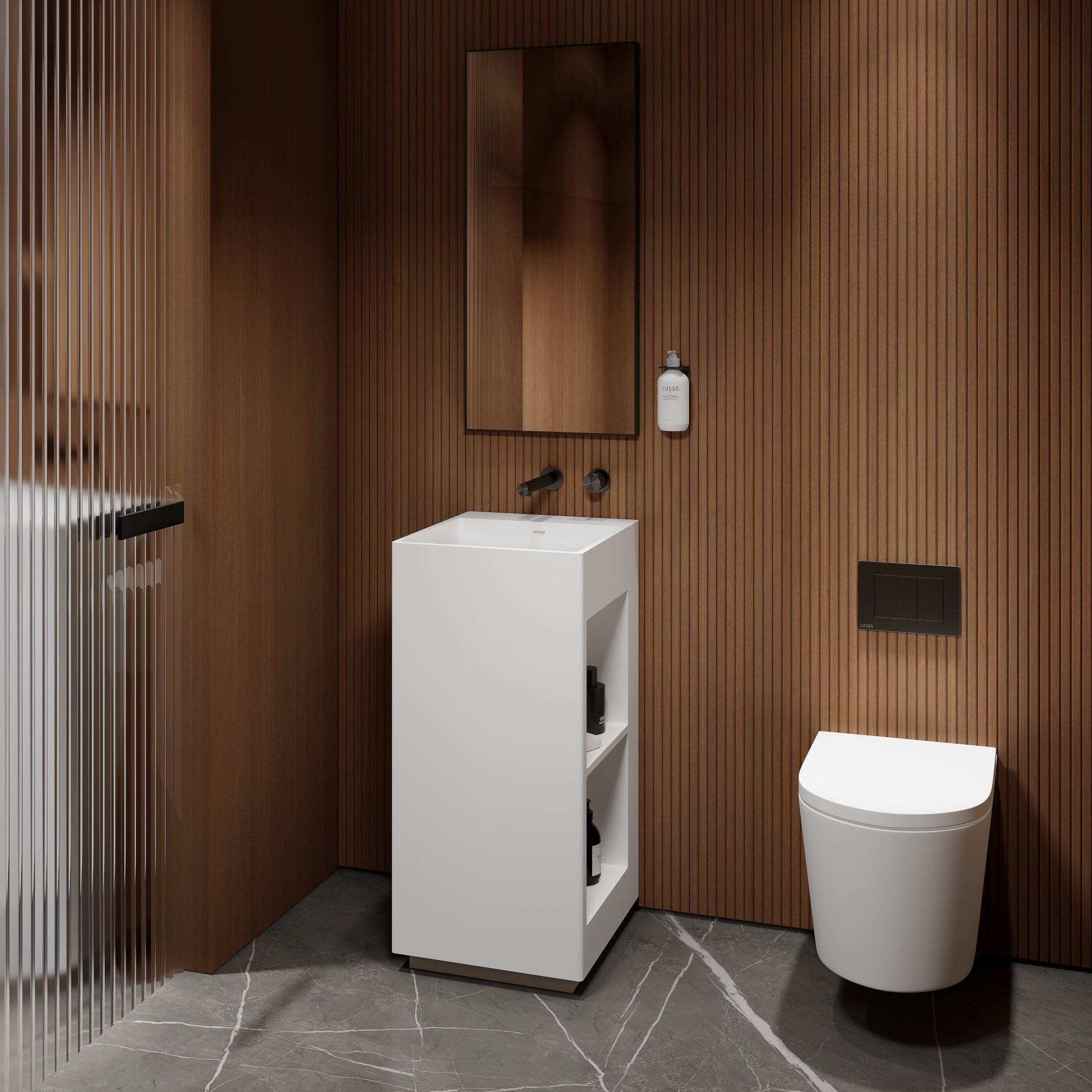 Прямоугольная отдельно стоящая раковина из смолы LUSSO Ethos ARCH-00120405 - Вид №2