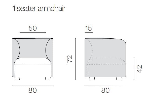 Тканевое кресло с подлокотниками FREZZA Alplus Lounge ARCH-00117529 - Вид №2