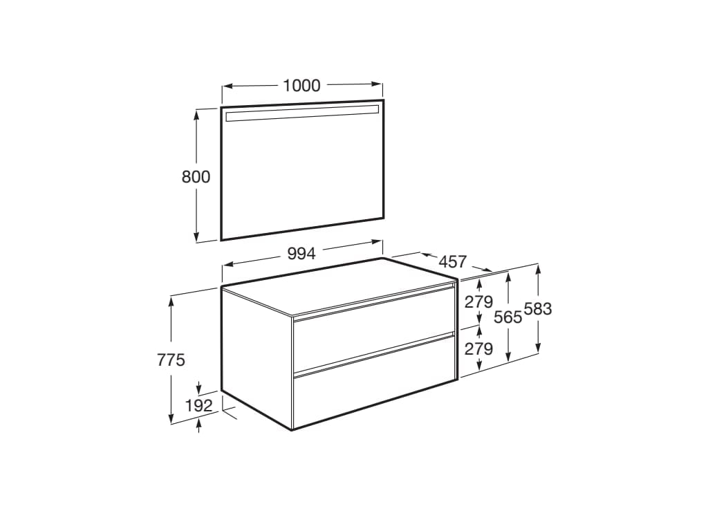 Деревянный одиночный умывальник с зеркалом Roca Ona ARCH-00036665 - Вид №30