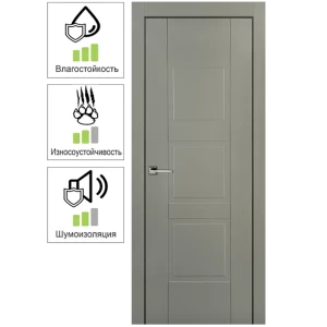 Дверь межкомнатная Этна глухая эмаль цвет грей 200x90 см (с замком)