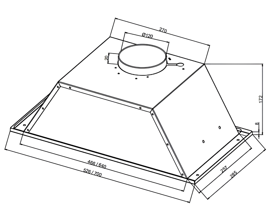 9021353 Вытяжка полновстраиваемая NORDFROST FB 6060 Y бежевый STDN-0084236 - Вид №9