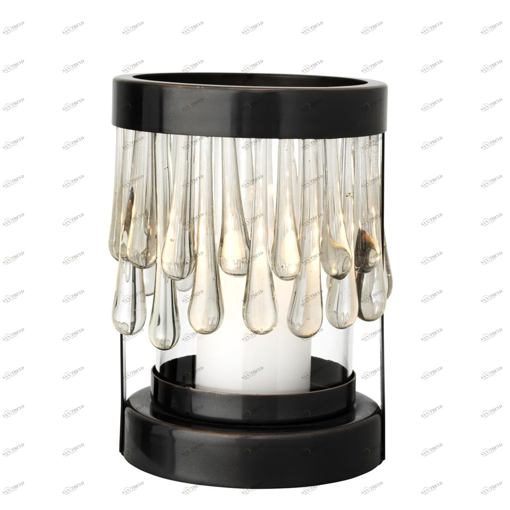 Подсвечник металлический со стеклянными каплями черный Hancock S от Eichholtz EICHHOLTZ  246179 Черный 