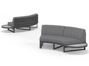 Тканевый изогнутый модульный садовый диван