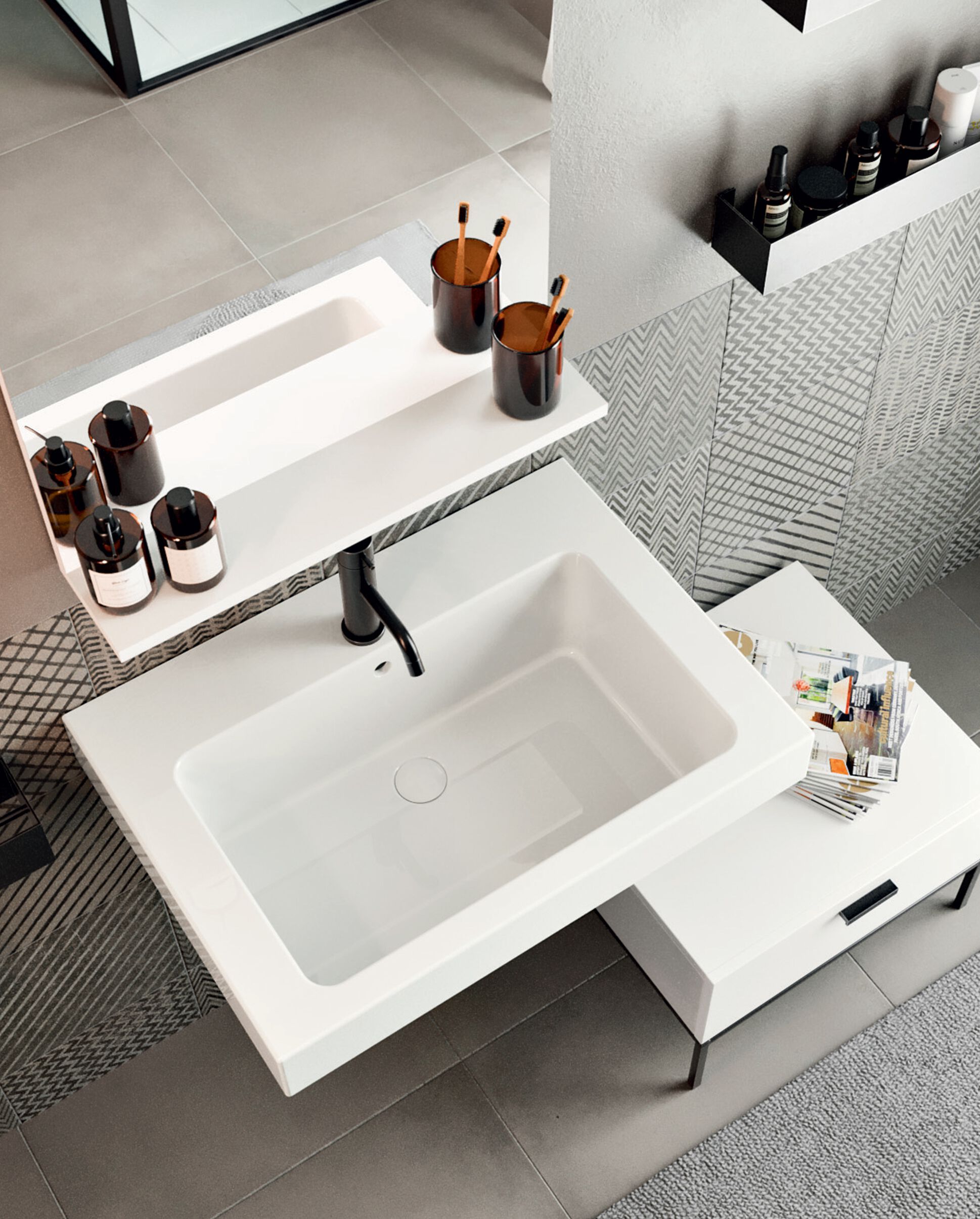 Прямоугольная керамическая раковина с переливом COLAVENE Alaqua ARCH-00153224 - Вид №15