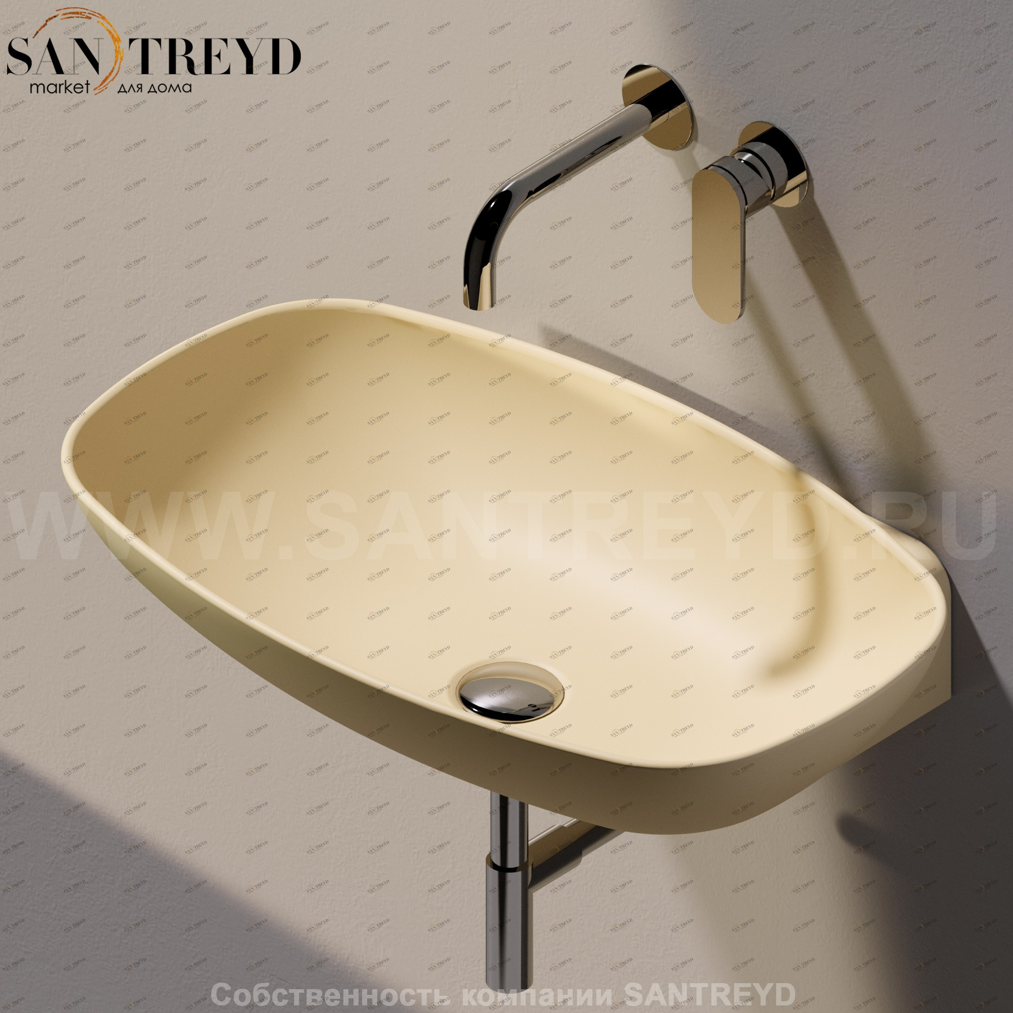 ND60L1019 Подвесная раковина настенная прямоугольная Ceramica Flaminia Nuda серая