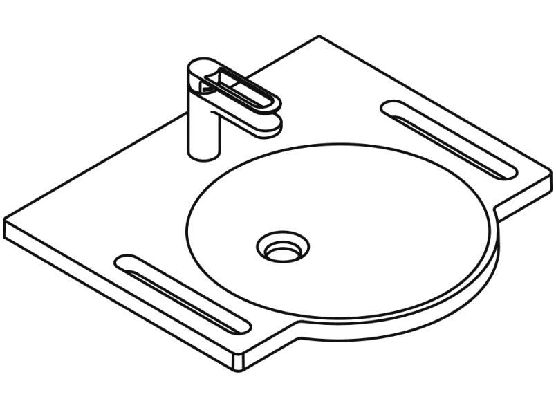 950.19.002 Комплект умывальника и смесителя HEWI Waschtische  - Вид №2