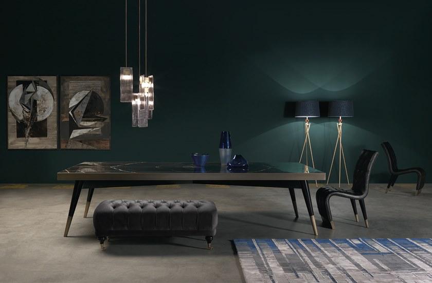 Gianfranco Ferré Home Прямоугольный стол из мрамора сахара нуар Mayfair Maf.124.a - Вид №2