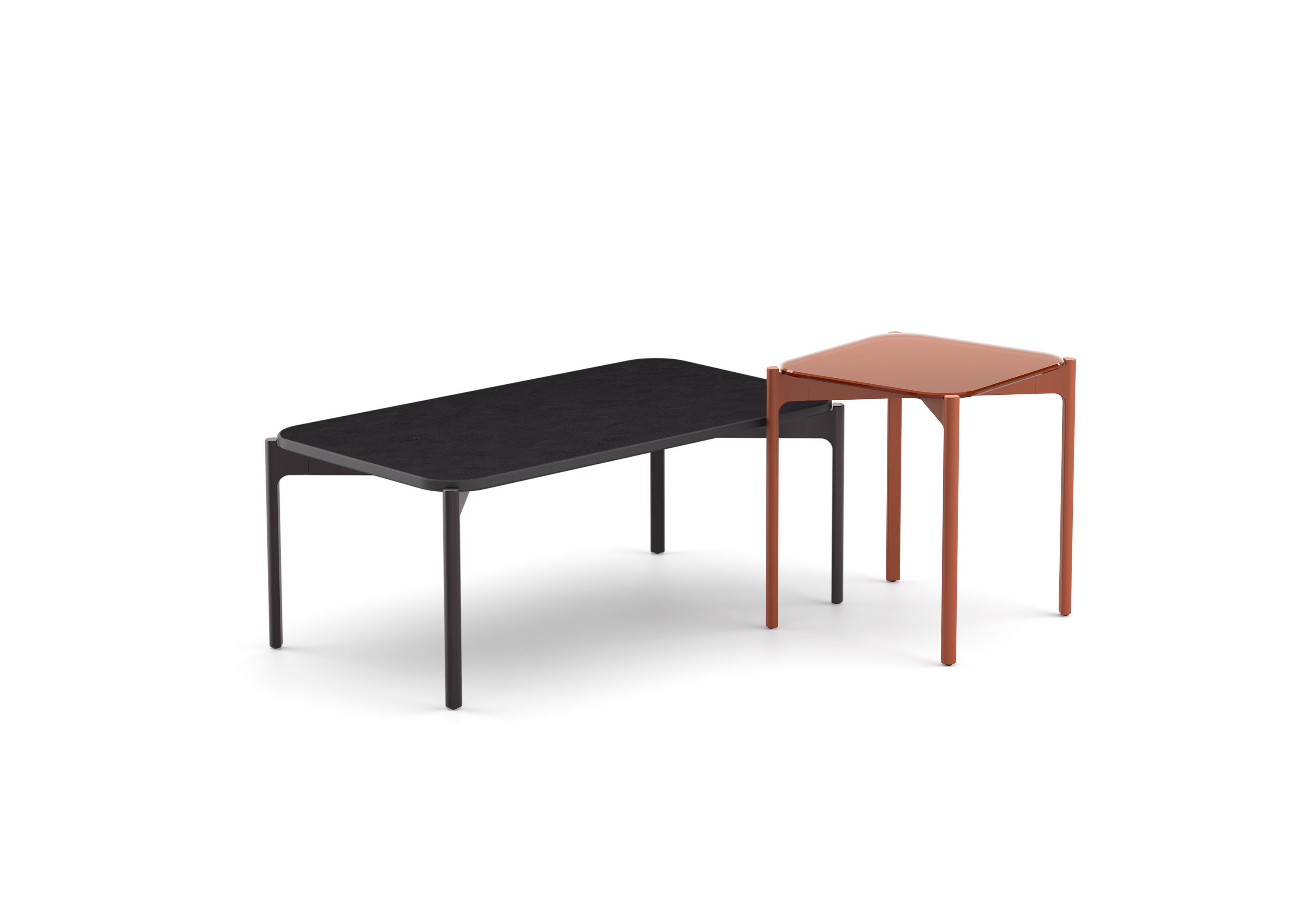 Квадратный садовый столик из алюминия и стекла DEDON IZON ARCH-00136983