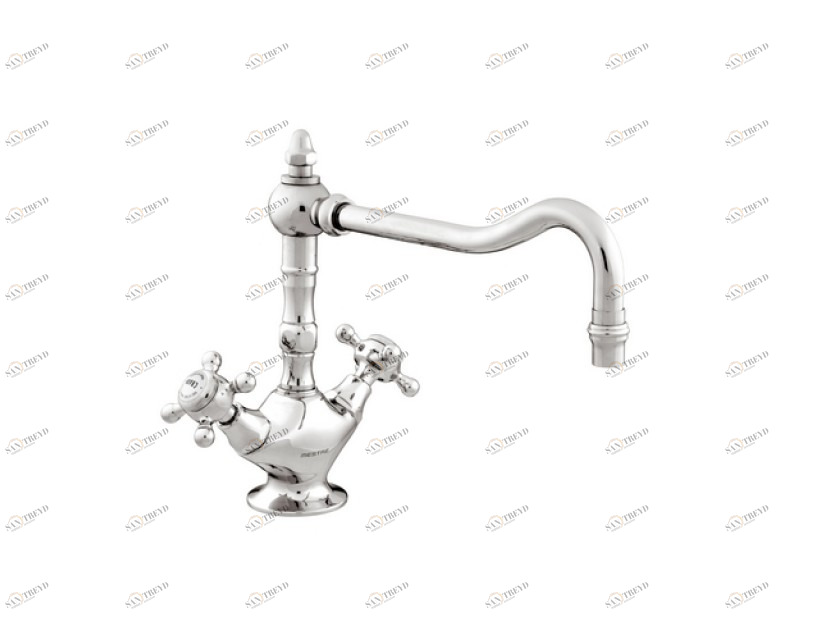 035030.000.00 Смеситель для мойки с фарфором на одно отверстие Золото 24К Mestre RETRO