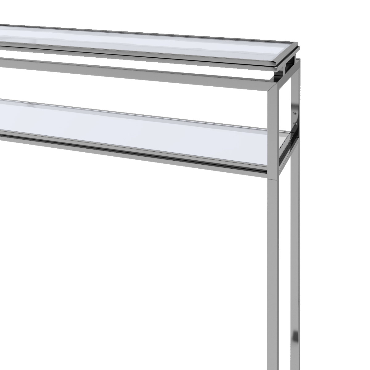 Консоль металлическая со стеклянной столешницей 92х90 см черная Rossella DELIGHT COLLECTION  00-3883298 Хром;черный  - Вид №1