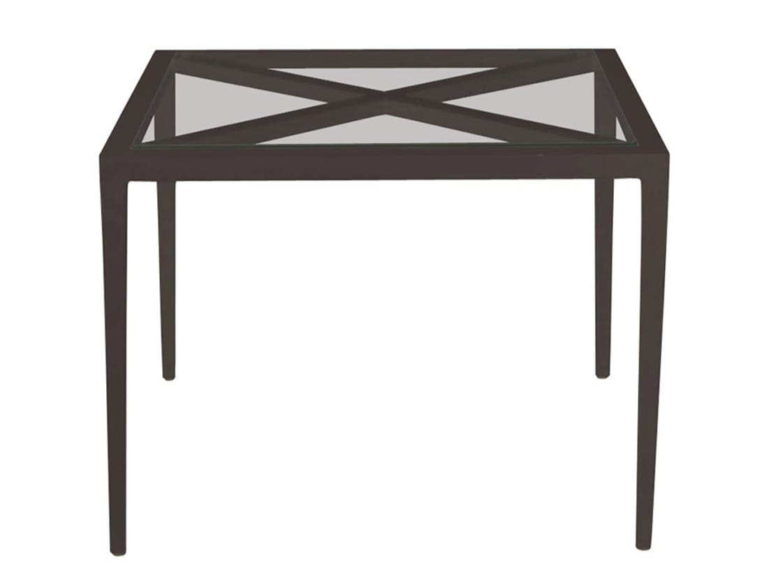 Квадратный алюминиевый и стеклянный журнальный столик JANUS et Cie Azimuth ARCH-00046138