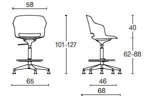 Регулируемый по высоте поворотный офисный стул из полипропилена Diemme Clop ARCH-00081069 - Вид №3