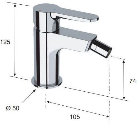 Remer Rubinetterie Смеситель для биде, устанавливаемый на столешницу, со сливным клапаном Winner eco We 21 lt8 - Вид №2
