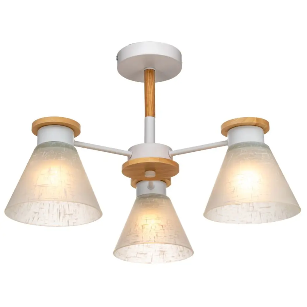 Люстра потолочная Kles, 3 лампы, 15 м², цвет белый/стекло матовое LAMPLANDIA STLM-2137700 - Вид №2