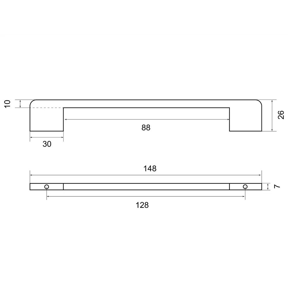 86899283 Ручка-скоба мебельная Ritiro ЦАМ 128 мм цвет белый STLM-1005136 PALLADIUM  - Вид №2