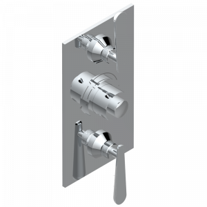G7E-5400BE Накладка с ручкой регулировки температуры и двумя маховиками для термостатического смесителя 5400AE Thg-paris Dean Хром