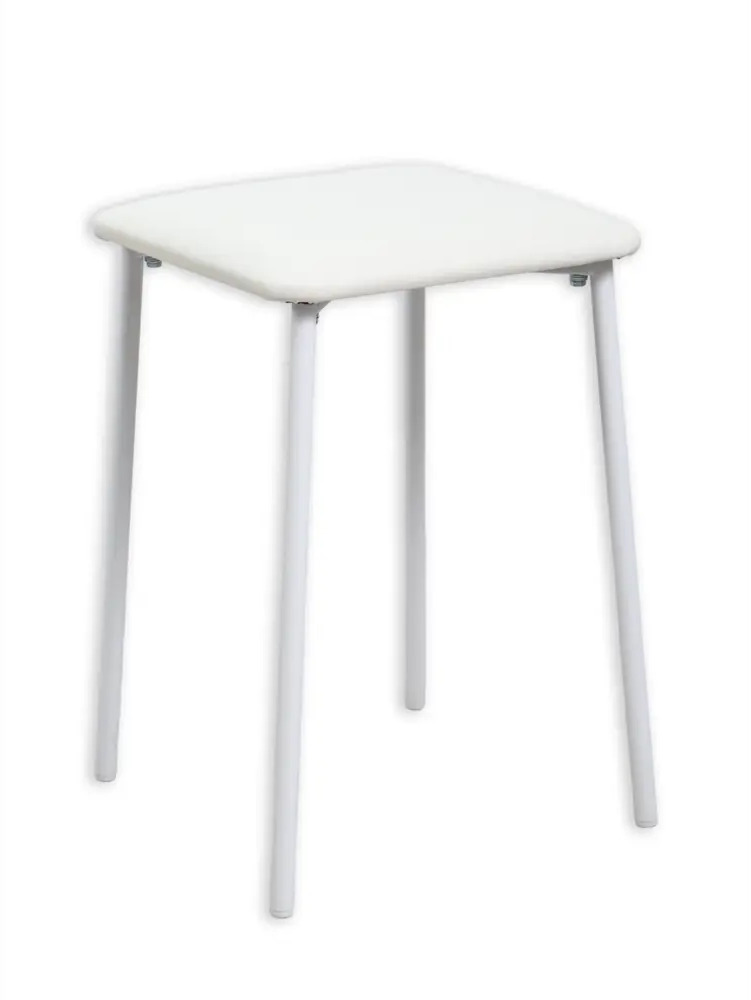 91798723 Мягкий табурет Estente 29x43x29 см 1 шт эко-кожа цвет белый STLM-1084282