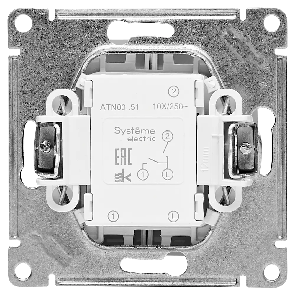 Выключатель встраиваемый Systeme Electric AtlasDesign 2 клавиши цвет алюминий 89457368 STLM-2075441 - Вид №2