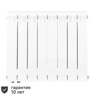 Радиатор секционный Rifar Base RB50008НПЛ 500/100 8 секций нижнее левое подключение биметалл белый