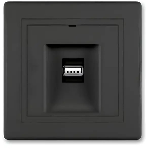 91693999 Розетка USB встраиваемая Aling-conel Prestige 6162.E1E1 цвет чёрный soft touch STLM-1101927