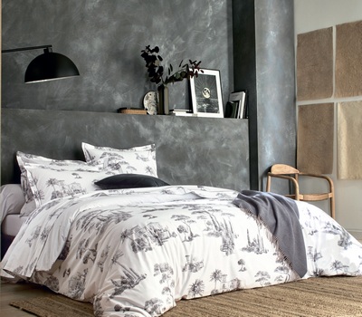 PROM_GR_200 КПБ 200/220 прост 280/320 2 нав 50/73 перкаль 200TC (в подарочной коробке) Blanc des Vosges Santreyd 