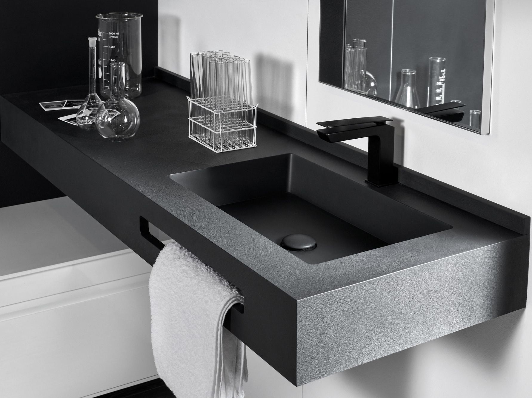 Прямоугольная раковина из Акрона© с держателем для полотенец Acquabella ARCH-00059567 - Вид №1