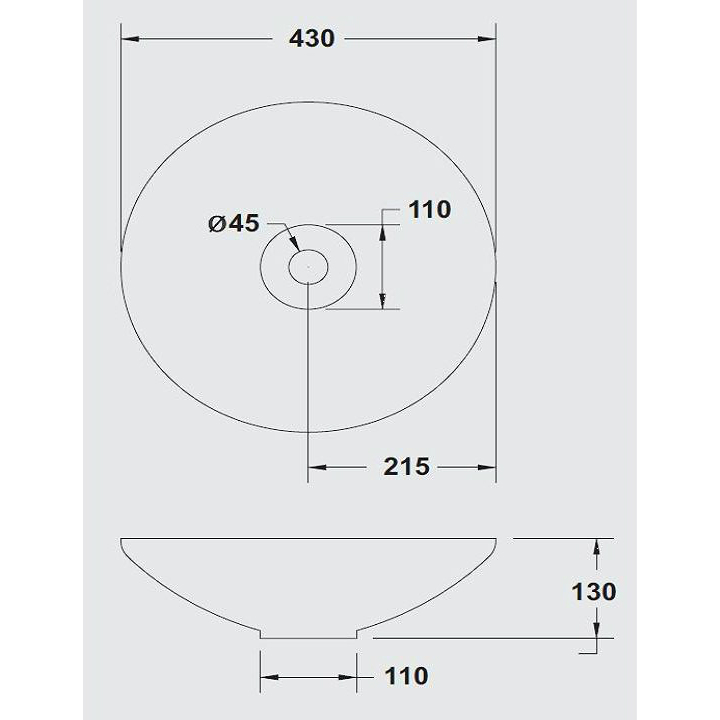 25374 Накладная раковина на столешницу  круглая Ceramica Hidra  - Вид №4