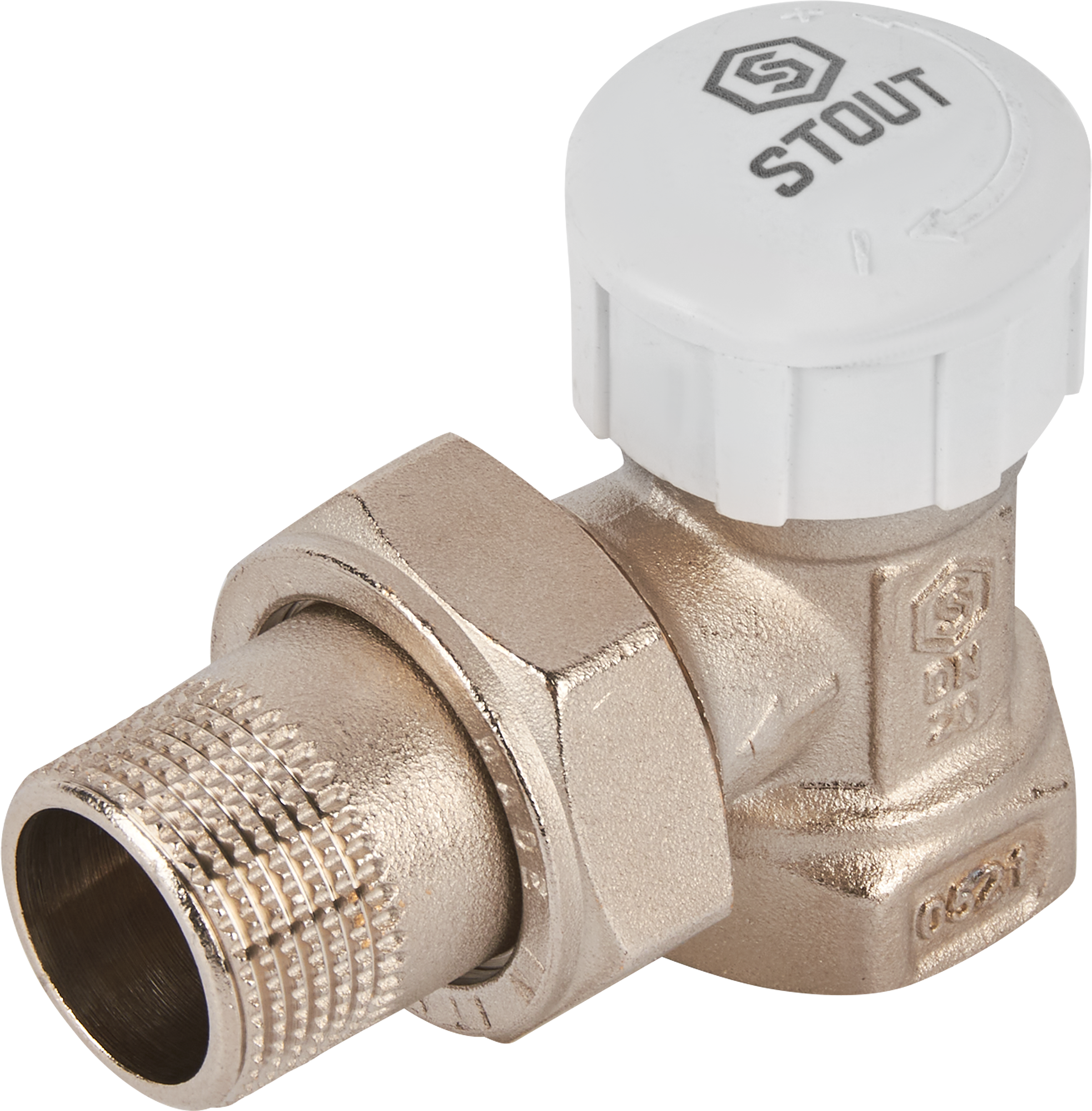 Термостатический клапан STOUT с угловым подключением 3/4" для систем отопления 82432117