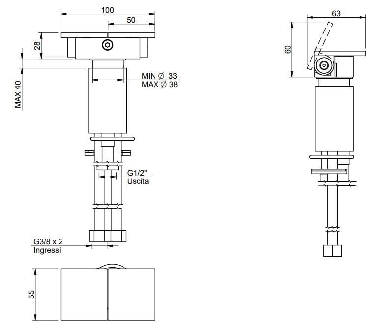 Смеситель для раковины из нержавеющей стали Rubinetterie Treemme 5mm ARCH-00085913 - Вид №2