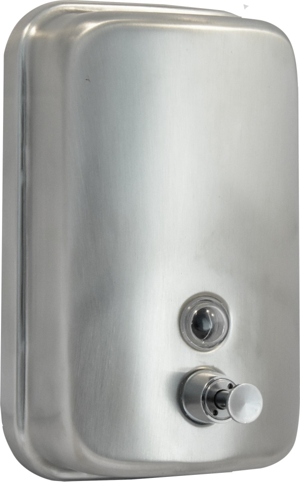 2512.043 Дозатор для жидкого мыла из нерж стали матовый антивандальный TM804ML Solinne Puff  - Вид №1
